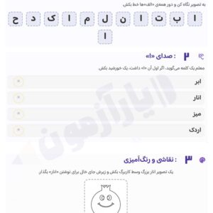کاربرگ نشانه آ